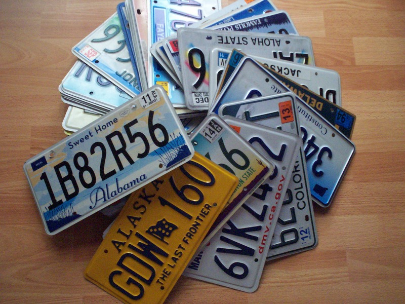 NUMBER PLATES 50 ONE FROM EACH US STATE