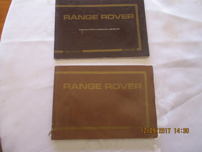 RANGE ROVER 1983 OWNER MANUAL AND SUPPLEMENTARY MANUAL