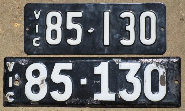 Vintage Enamel Victorian Number Plates 85=130