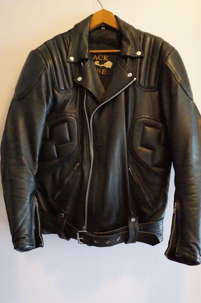 Black Rose Brando Style Mens Leather Motor Cycle Jacket