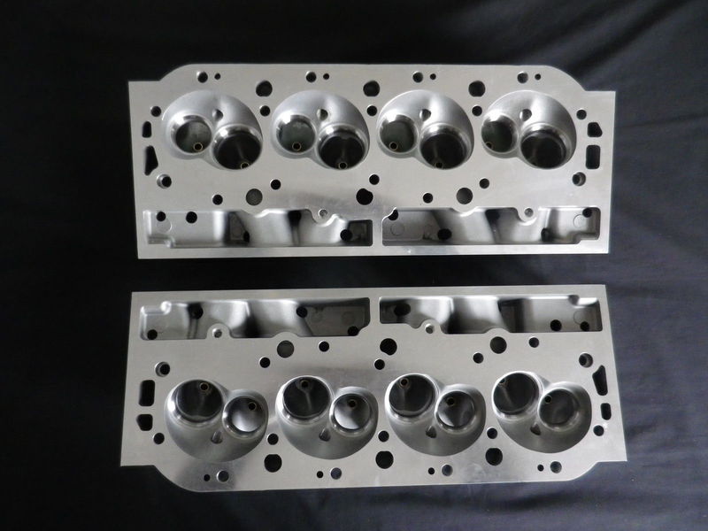 CHEVROLET BB ALUMINIUM HEADS BARE MACHINED INTAKE 325CC CHAMBER 119CC