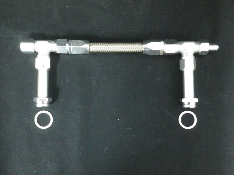 HOLLEY DP FUEL LINE 4150 SERIES SILVER BRAIDED HOSE SIZE 8 WITH SIZE 6 ADAPTER