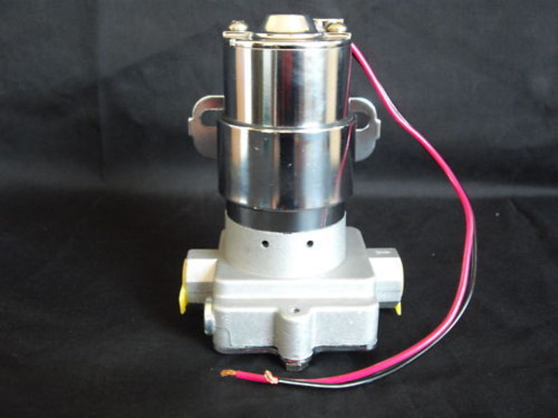 ELECTRIC FUEL PUMP WITH CHROME COVERS 110 GPH AT 14 PSI REQUIRES REGULATOR