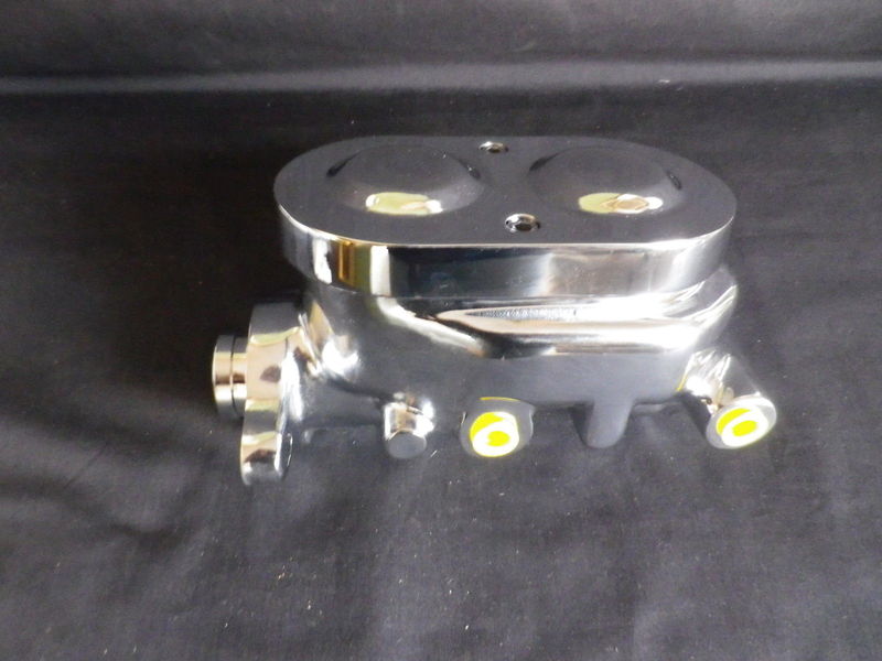 CHEV GM HOT ROD BRAKE MASTER CYLINDERS 1 INCH CHROME ALUMINIUM DOUBLE BARREL TOP