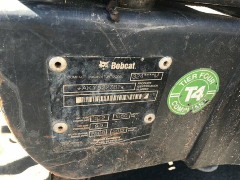 2013 BOBCAT 324 MINI EXCAVATOR