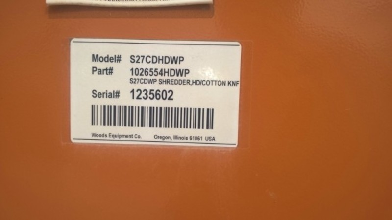2013 Woods S27CD Mulcher S27CD HayForage Equip