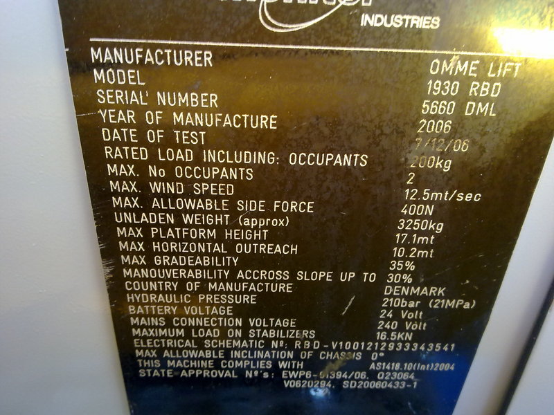 2006 OMME 1930 SPIDERLIFT