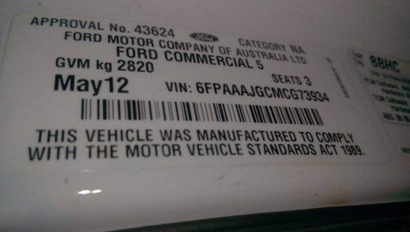 2012 FORD FALCON Falcon Light Commercial