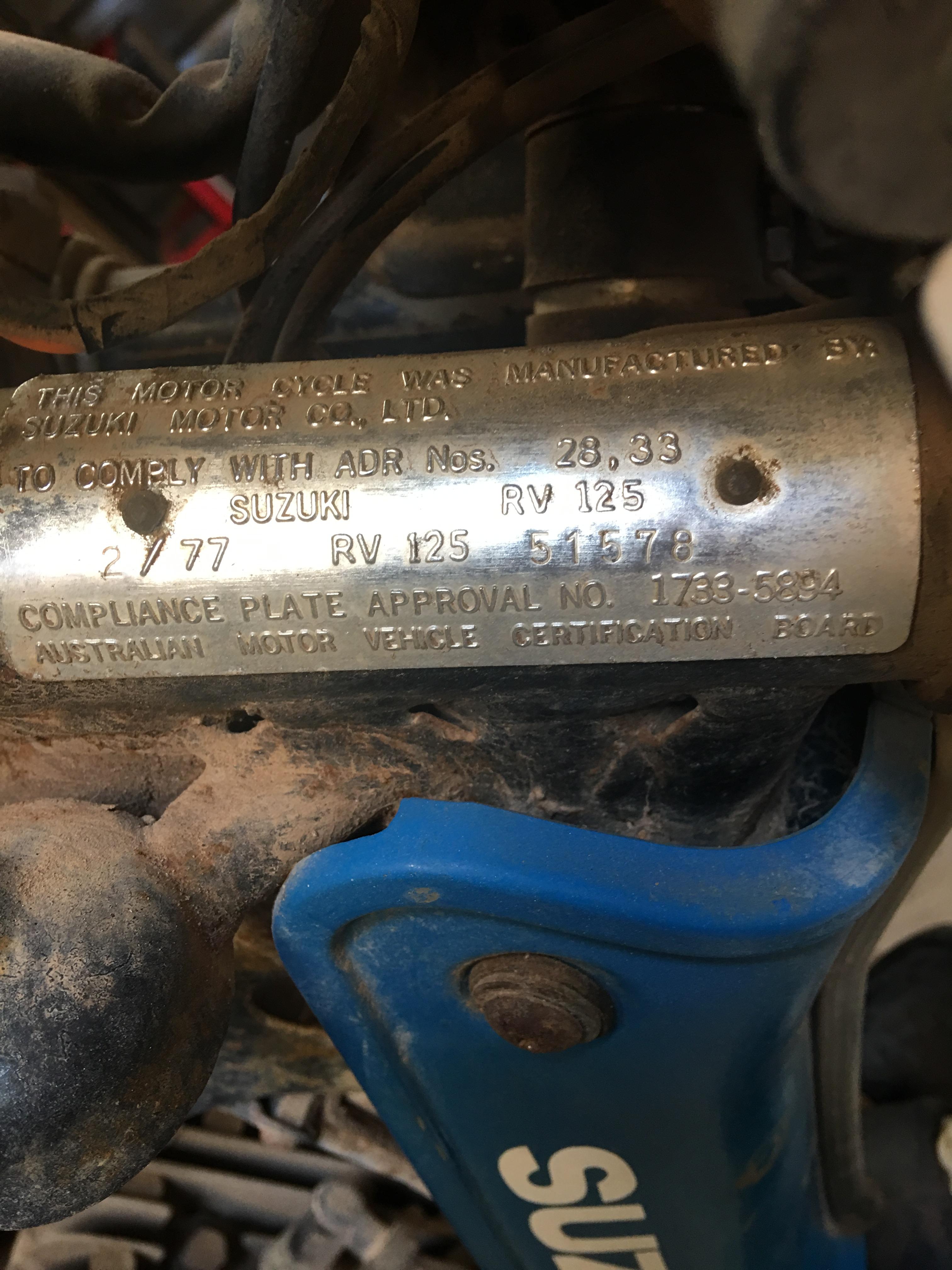 1977 SUZUKI RV125 
