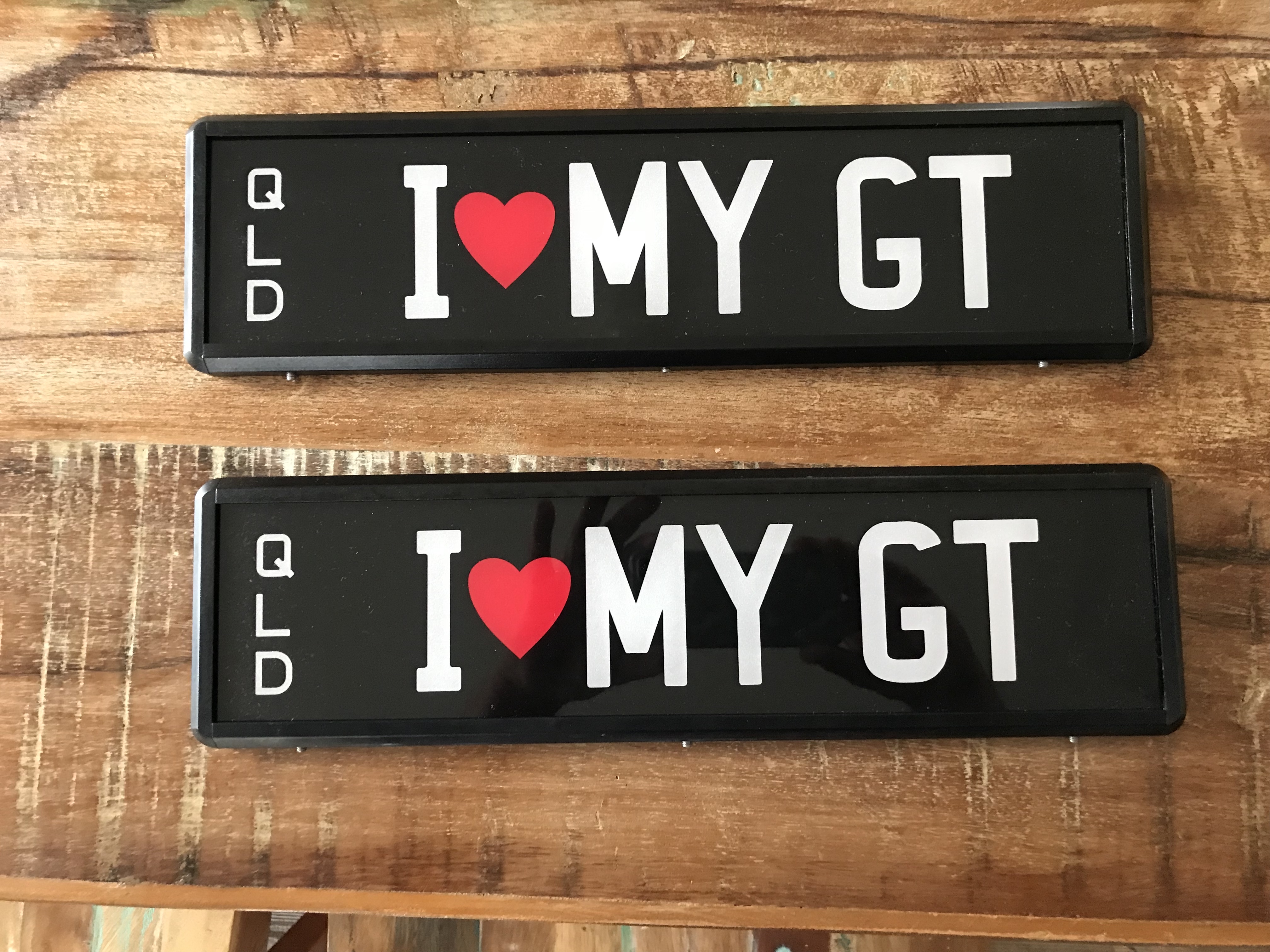 GT NUMBER PLATES