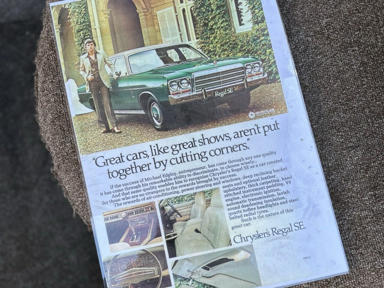 1977 CHRYSLER REGAL CL SE 3 SP AUTOMATIC 4D SEDAN
