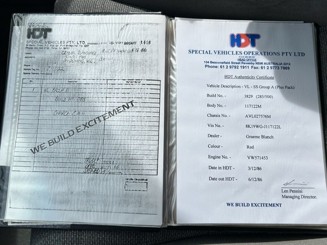1986 HOLDEN HDT COMMODORE VL SS GROUP A PLUS PACK 5 SP MANUAL 4D SEDAN