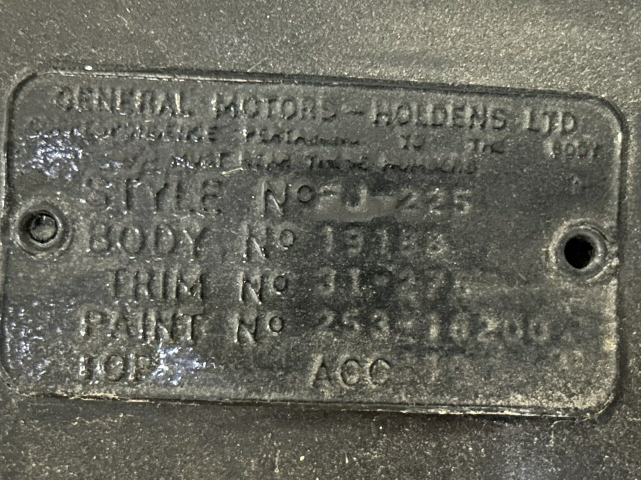 1954 HOLDEN FJ SPECIAL 3 SP MANUAL SEDAN - PROJECT
