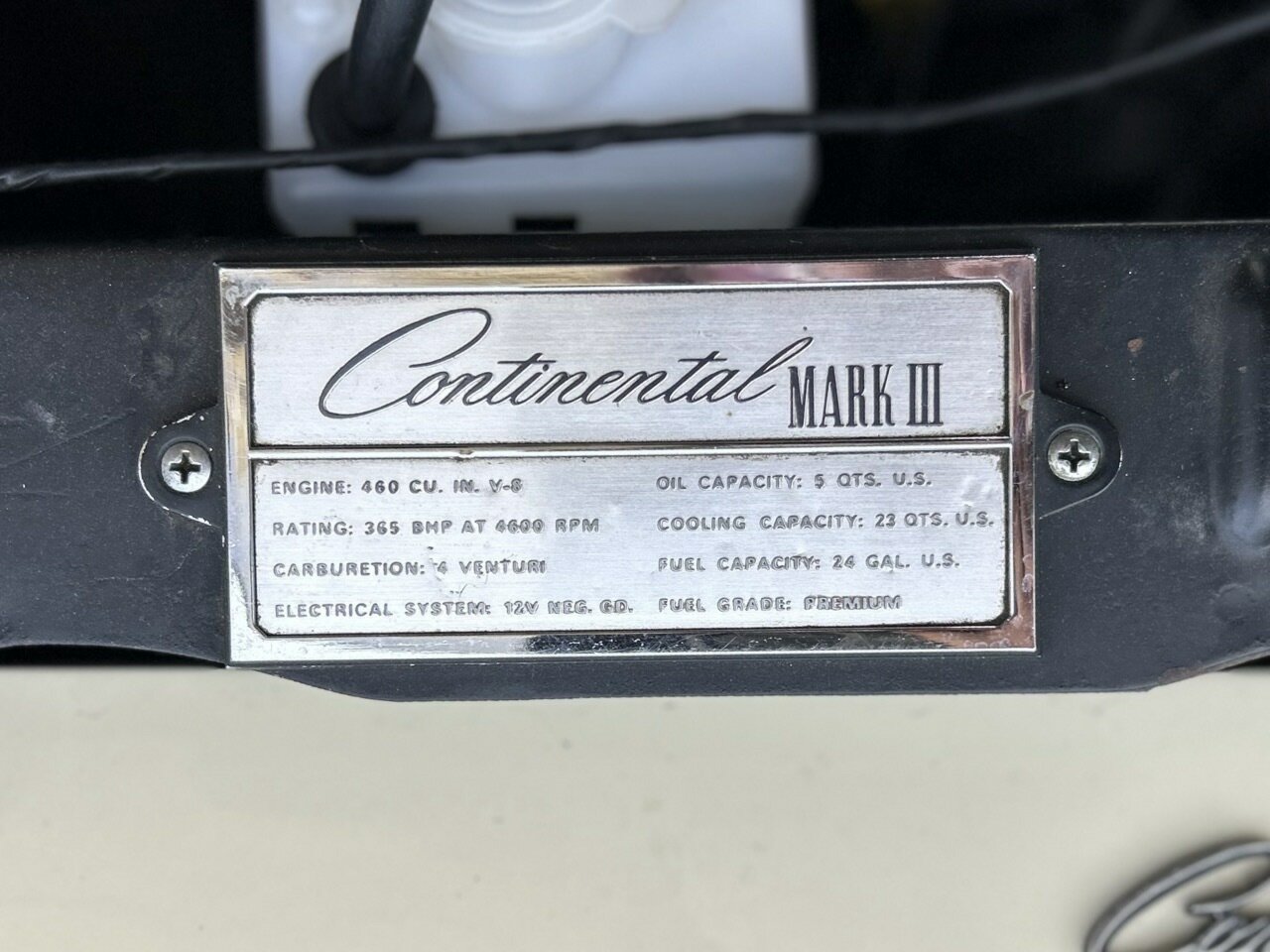 1969 LINCOLN CONTINENTAL MARK III 3 SP AUTOMATIC COUPE
