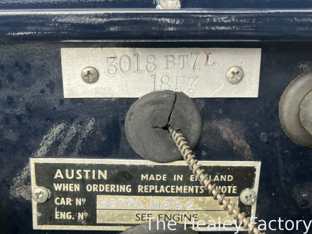 1959 AUSTIN HEALEY 3000 BT7 4 SP MANUAL + OVERDRIVE ROADSTER
