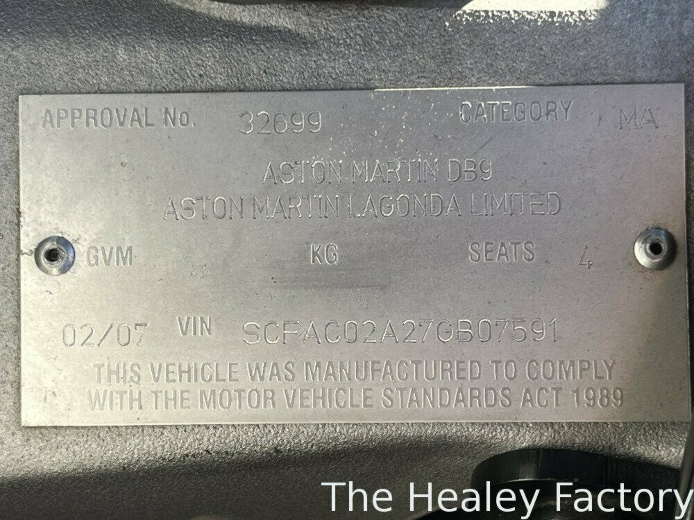 2007 ASTON MARTIN DB9 VOLANTE 6 SP AUTO TOUCHTRONIC 2D CONVERTIBLE