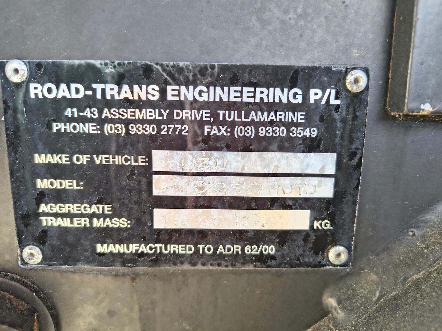 2006 ISUZU FVD FY 950 HEAVY DUTY AUTO 6 SP AUTOMATIC + O/DRIVE C/CHAS