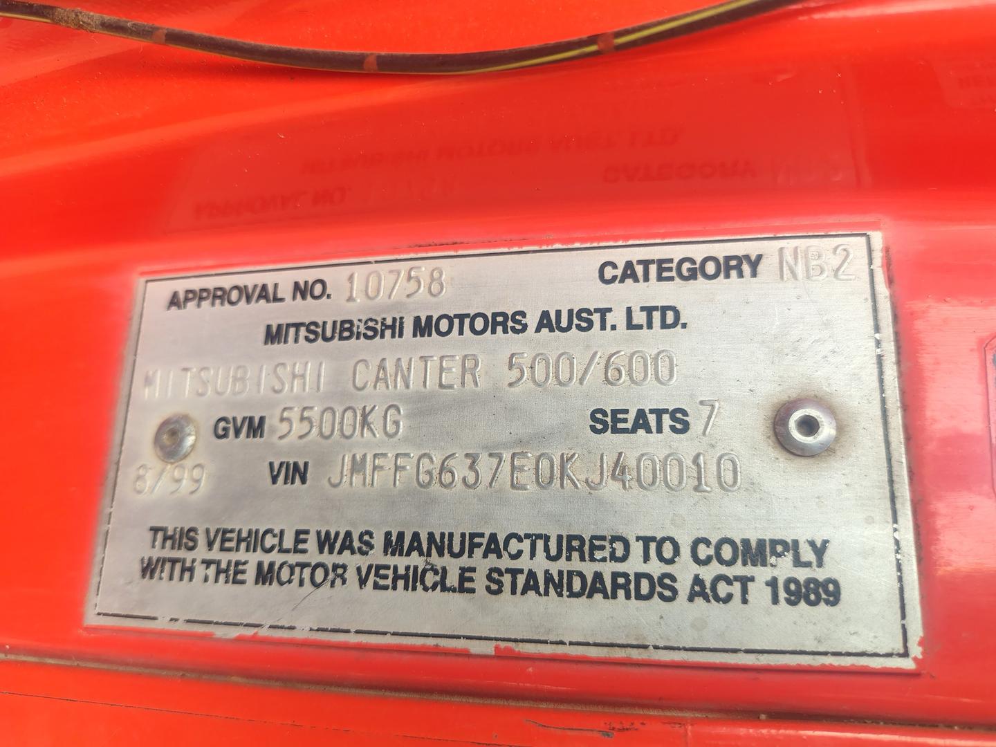 1999 MITSUBISHI CANTER EW6 MWB (4x4) FG637 5 SP MANUAL CREW C/CHAS
