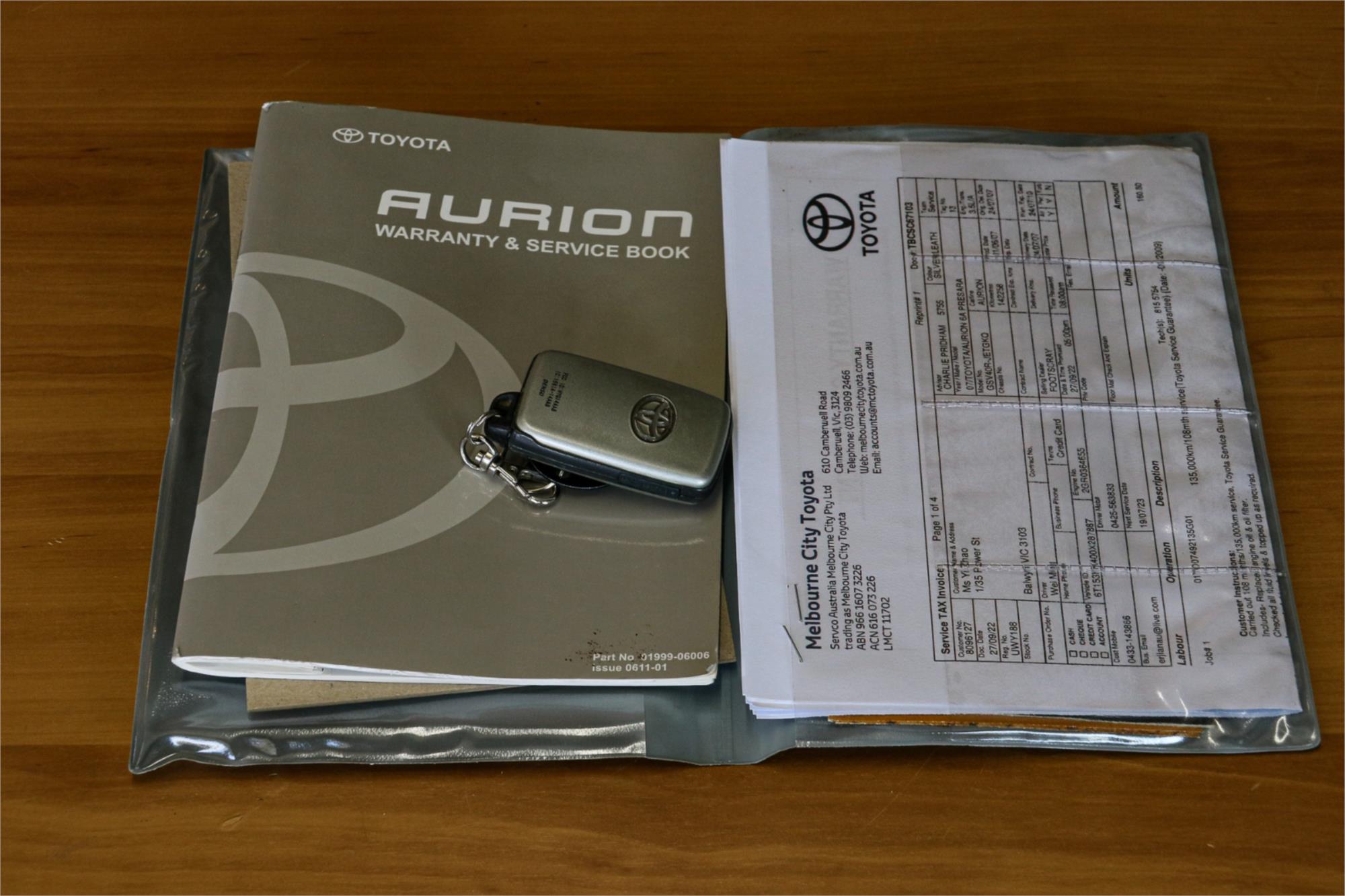 2007 TOYOTA AURION GSV40R PRESARA 6 SP AUTO SEQUENTIAL 4D SEDAN