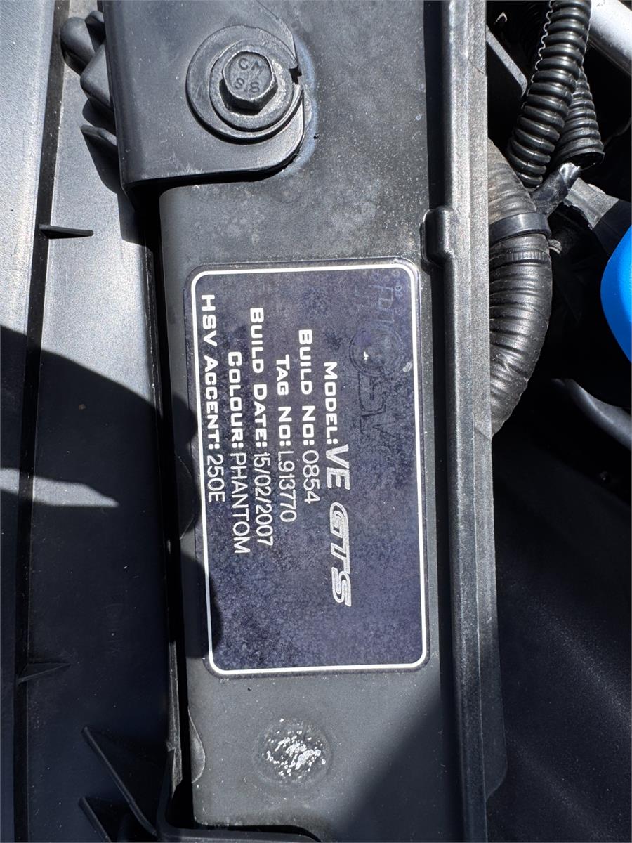 2007 HSV GTS E SERIES 6 SP MANUAL 4D SEDAN