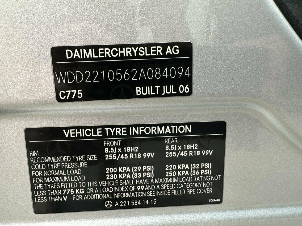 2006 MERCEDES-BENZ S350 221 7 SP AUTOMATIC G-TRONIC 4D SEDAN