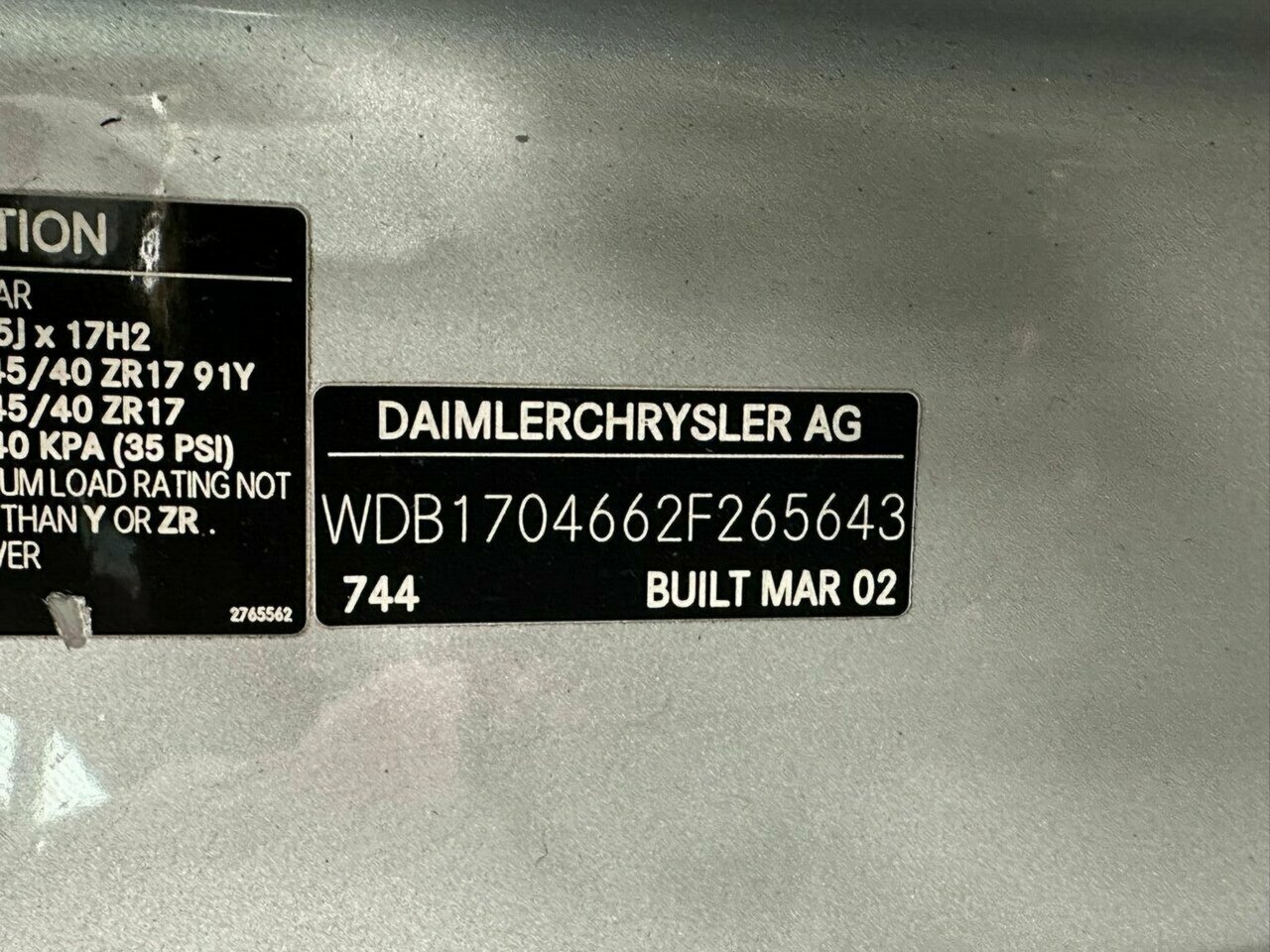 2002 MERCEDES-BENZ SLK 202 32 KOMPRESSOR AMG 5 SP AUTOMATIC SPEEDSHIFT 2D CONVERTIBLE