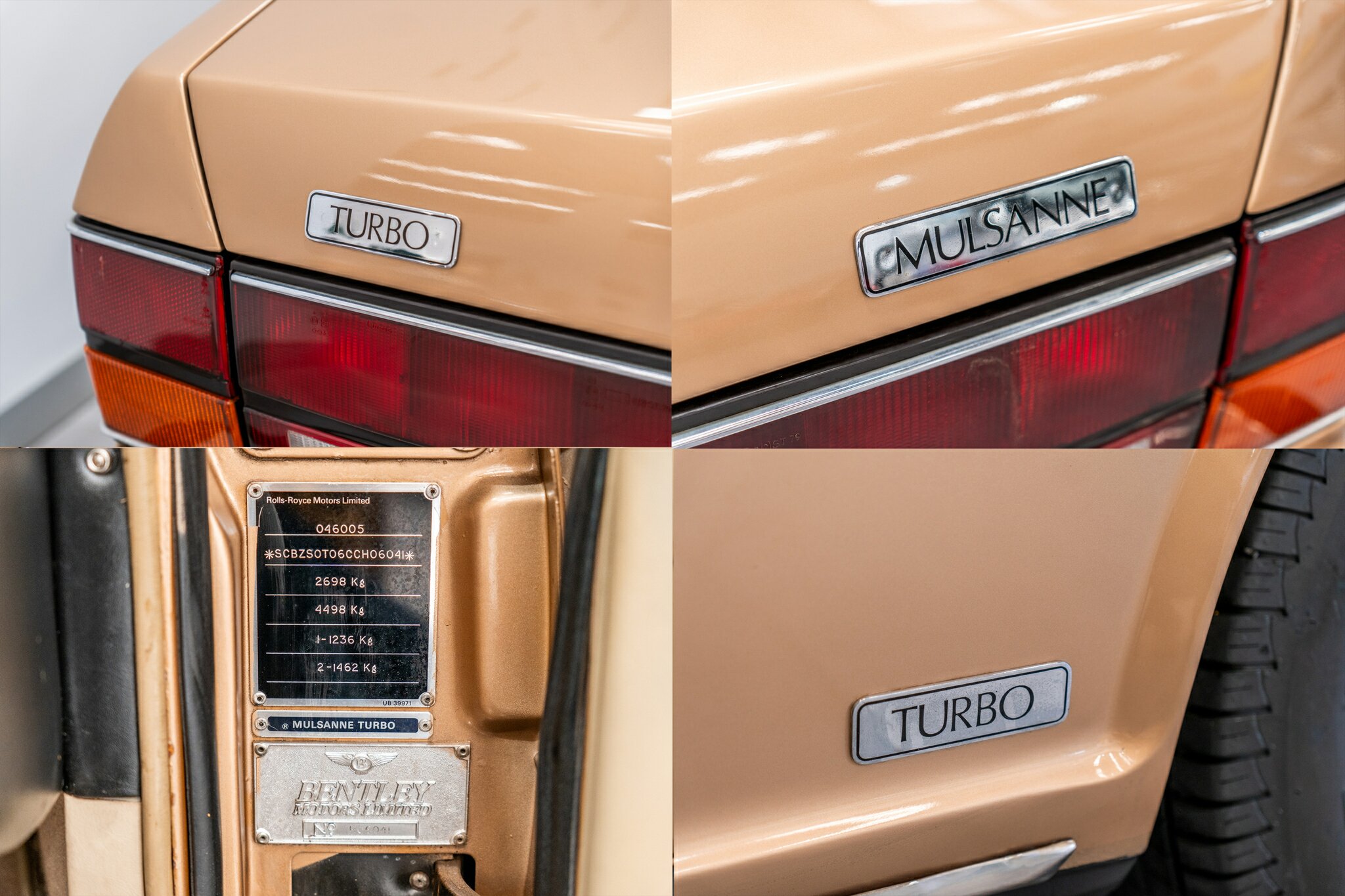 1982 BENTLEY MULSANNE 3 SP AUTOMATIC 4D SALOON