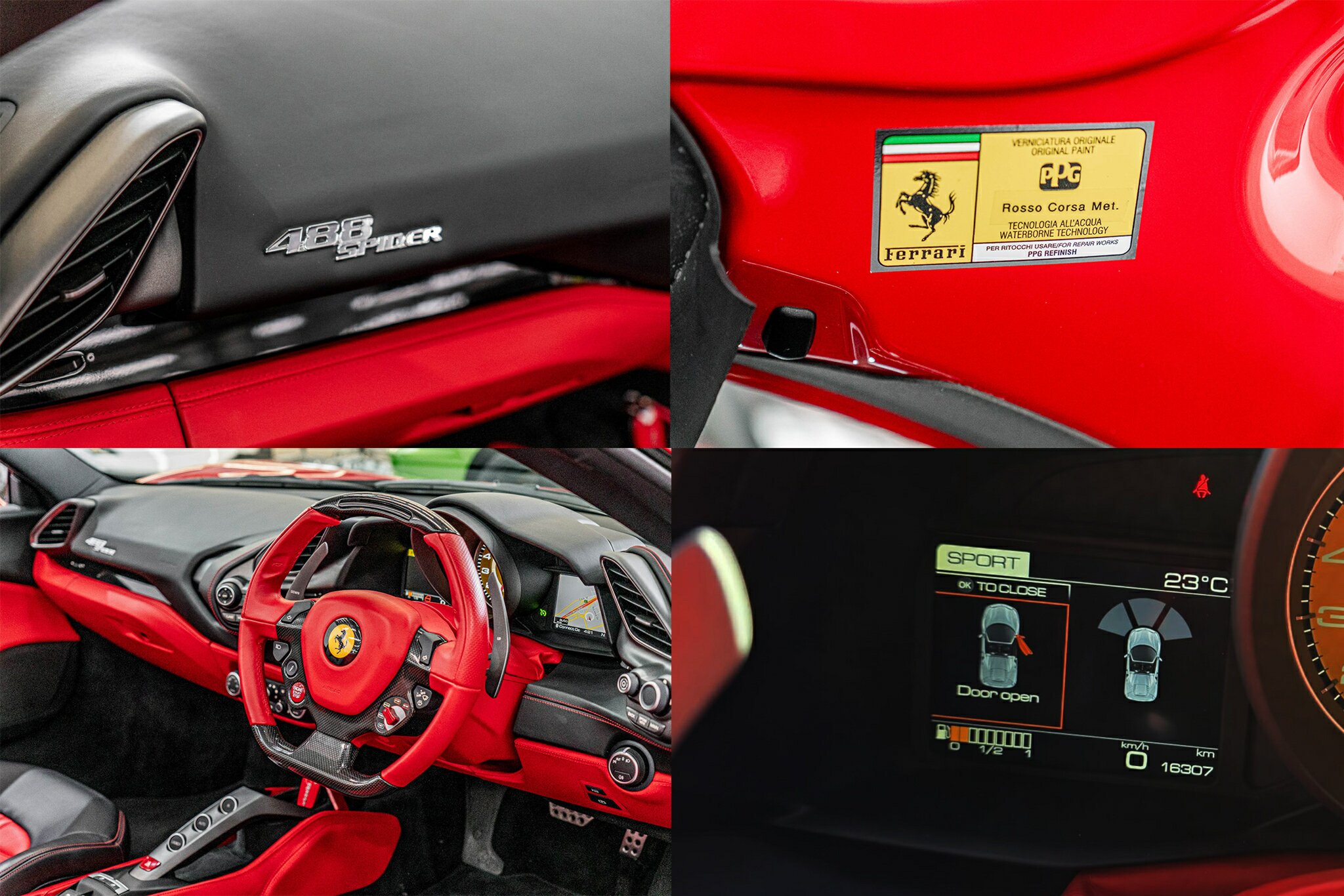 2016 FERRARI 488 SPIDER 7 SP AUTO MAN DUAL CLUTCH 2D CONVERTIBLE