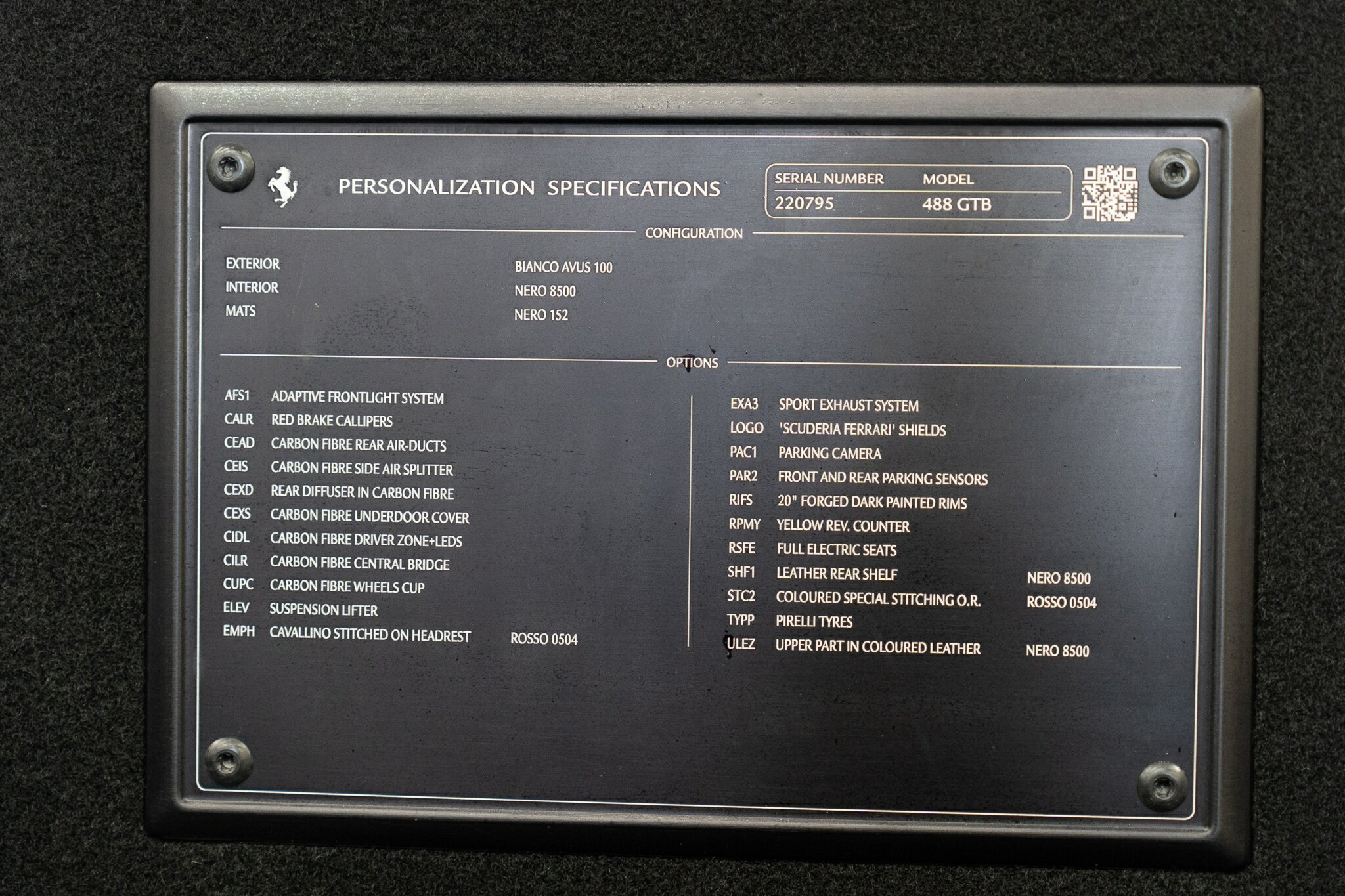 2016 FERRARI 488 GTB 7 SP AUTO MAN DUAL CLUTCH SEDAN