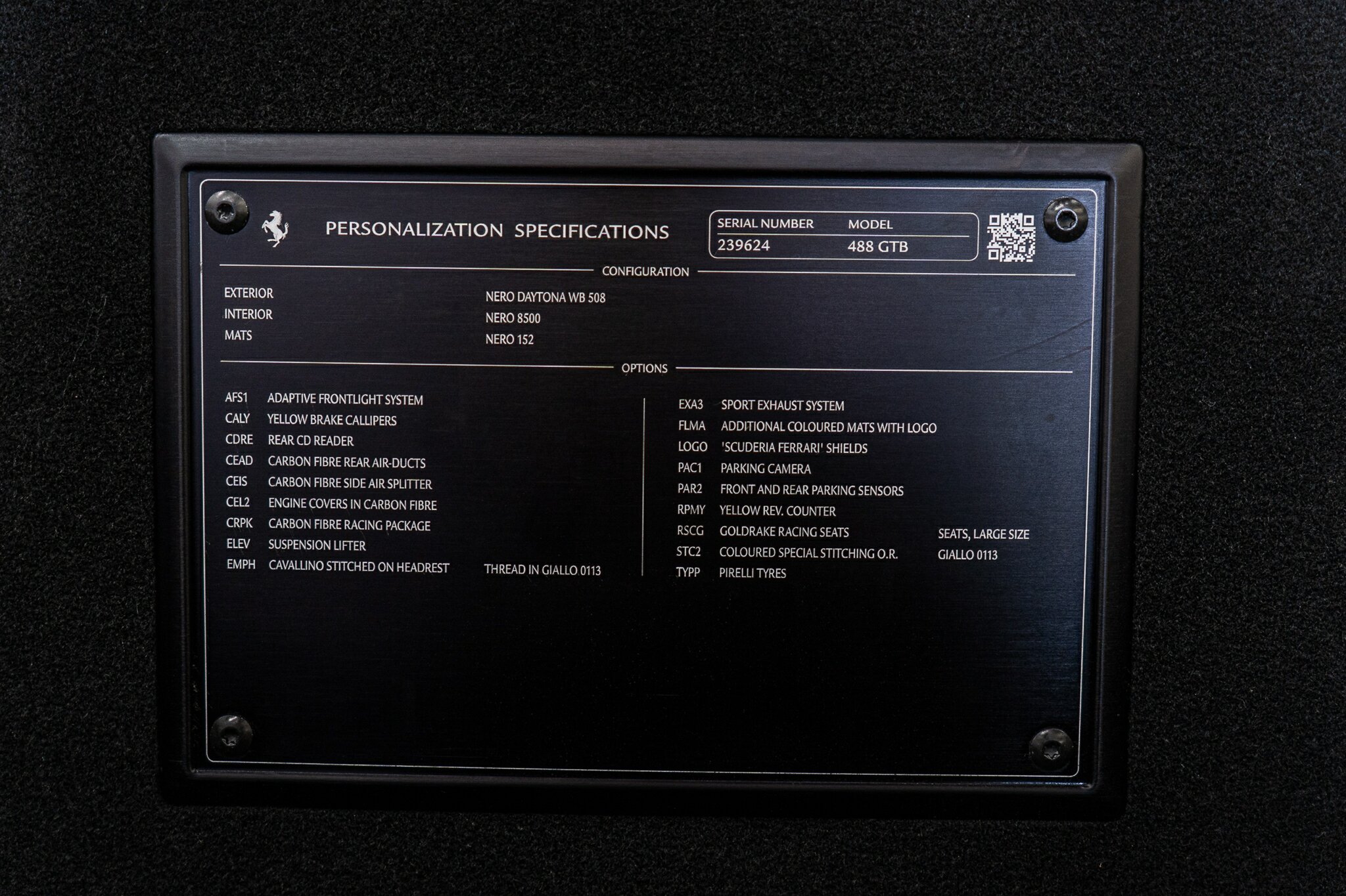 2018 FERRARI 488 GTB 7 SP AUTO MAN DUAL CLUTCH SEDAN