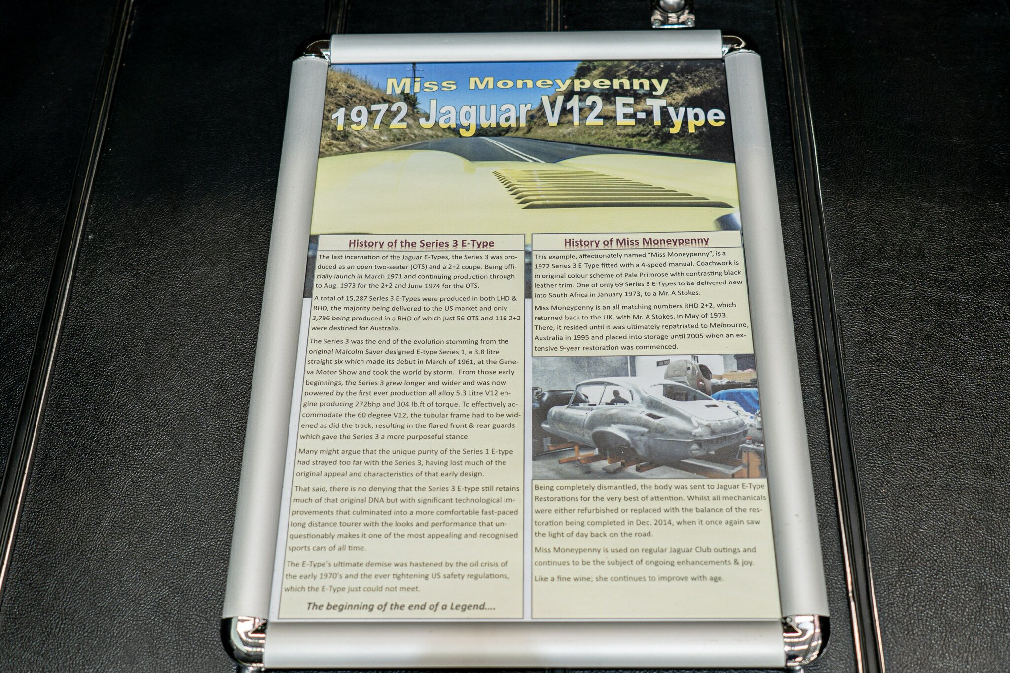 1972 JAGUAR E TYPE SERIES 3 2+2 5.3 4 SP MANUAL 2D COUPE