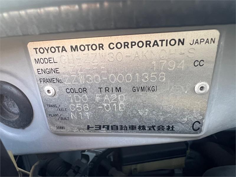 1999 TOYOTA MR-S MANUAL CONVERTIBLE
