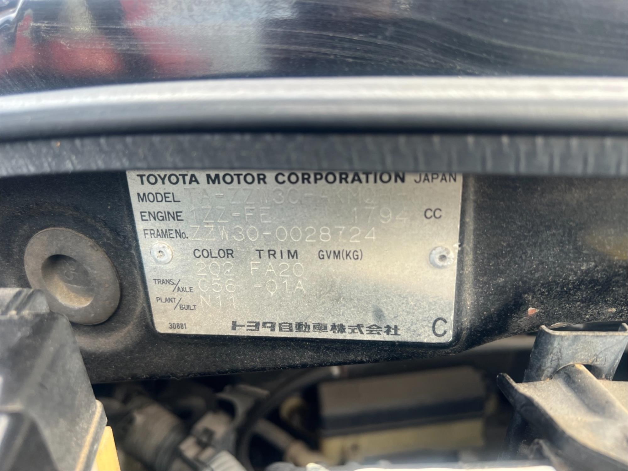 2000 TOYOTA MR-S MANUAL 2D CONVERTIBLE