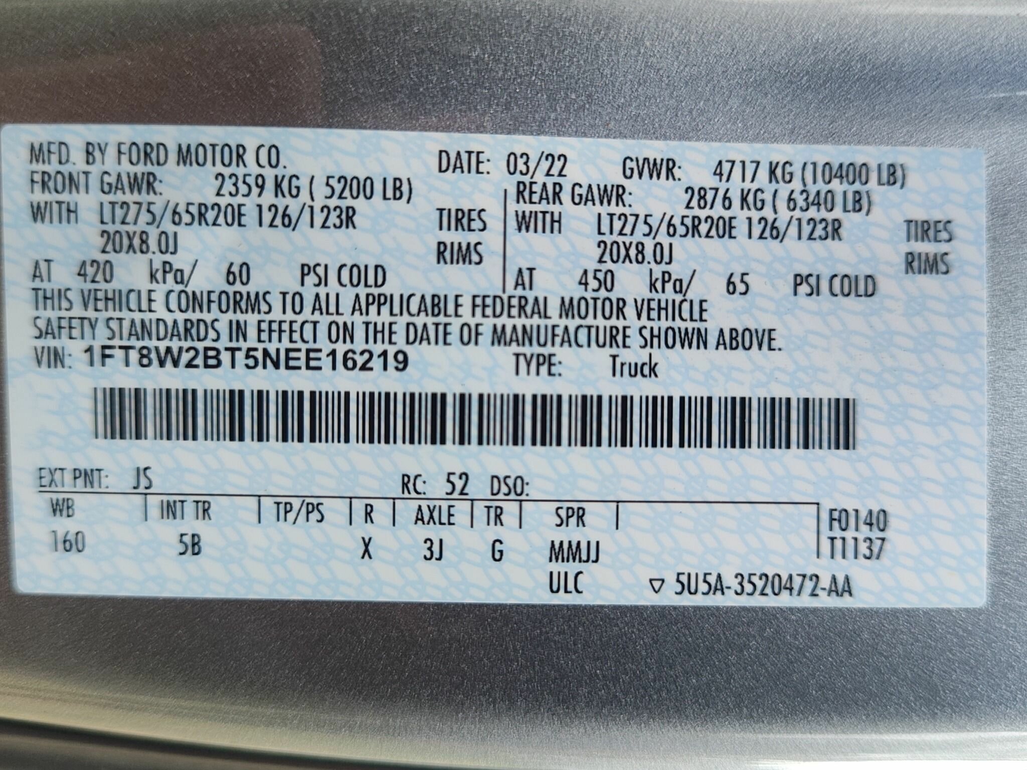 2022 FORD F250 MY22 (4X4) LARIAT 10 SP AUTOMATIC DUAL CAB UTILITY