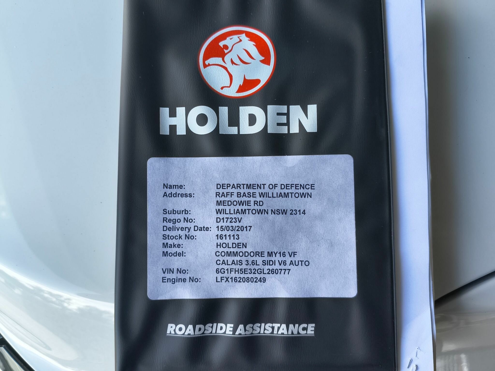 2016 HOLDEN CALAIS VF II 6 SP AUTOMATIC 4D SEDAN