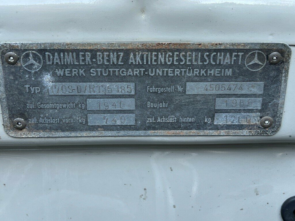 1955 MERCEDES-BENZ 170 W136 S-D 4 SP MANUAL 2D UTILITY