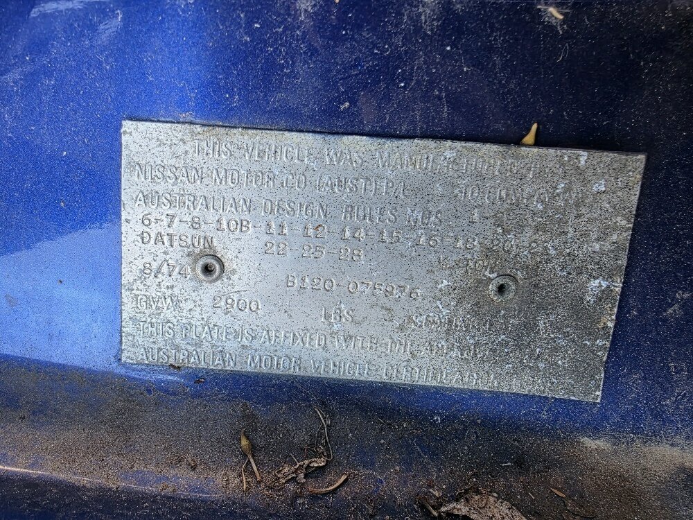 1974 DATSUN 1200 5 SP MANUAL UTE