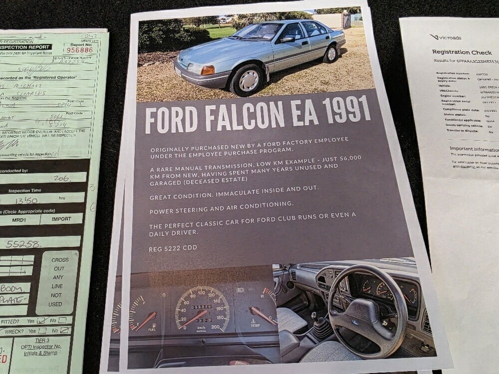 1991 FORD FALCON EA 30TH ANNIV 5 SP MANUAL 4D SEDAN