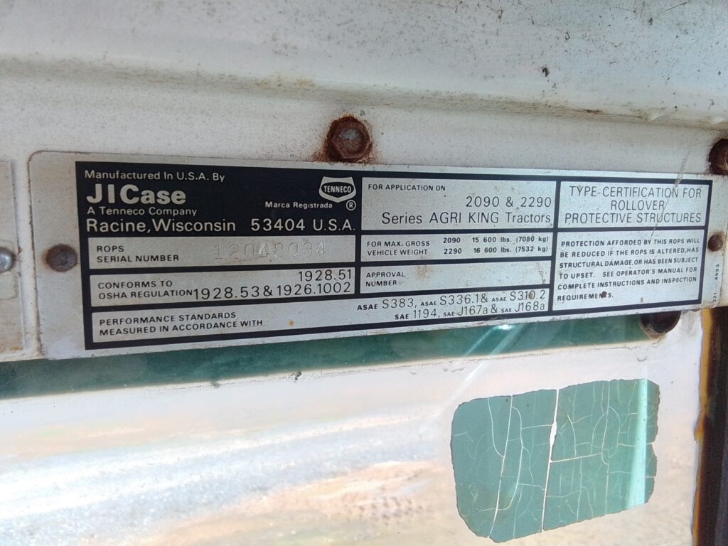 1980 CASE AGRI-KING 2090 TRACTOR