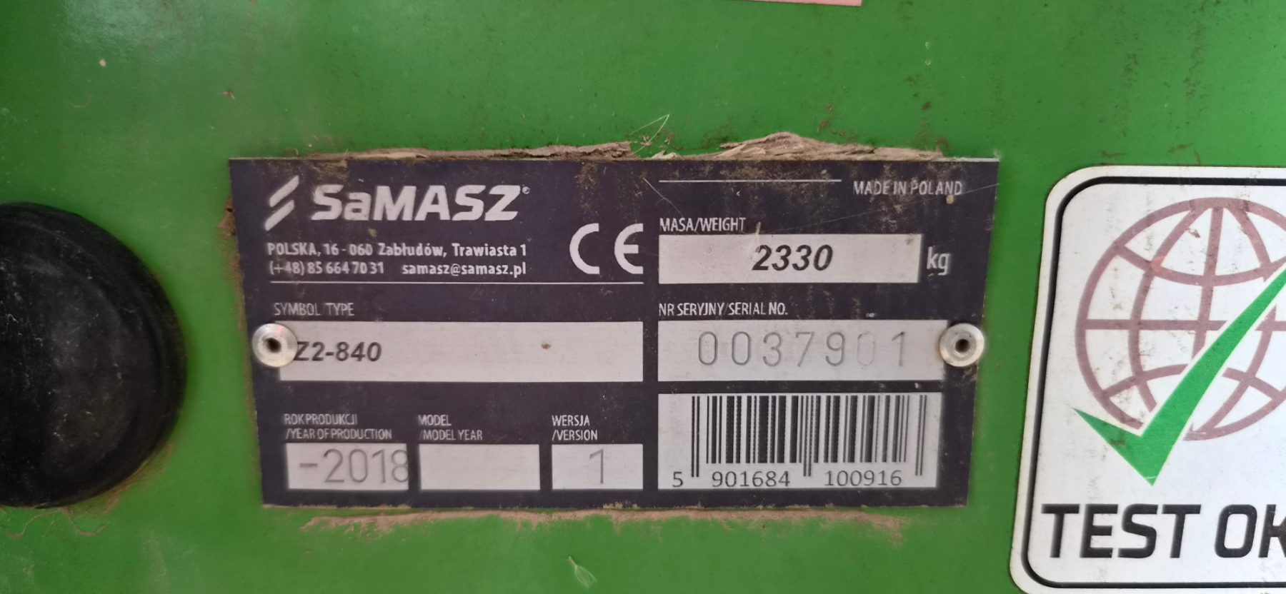 2018 SaMASZ Z2-840 HAY RAKE