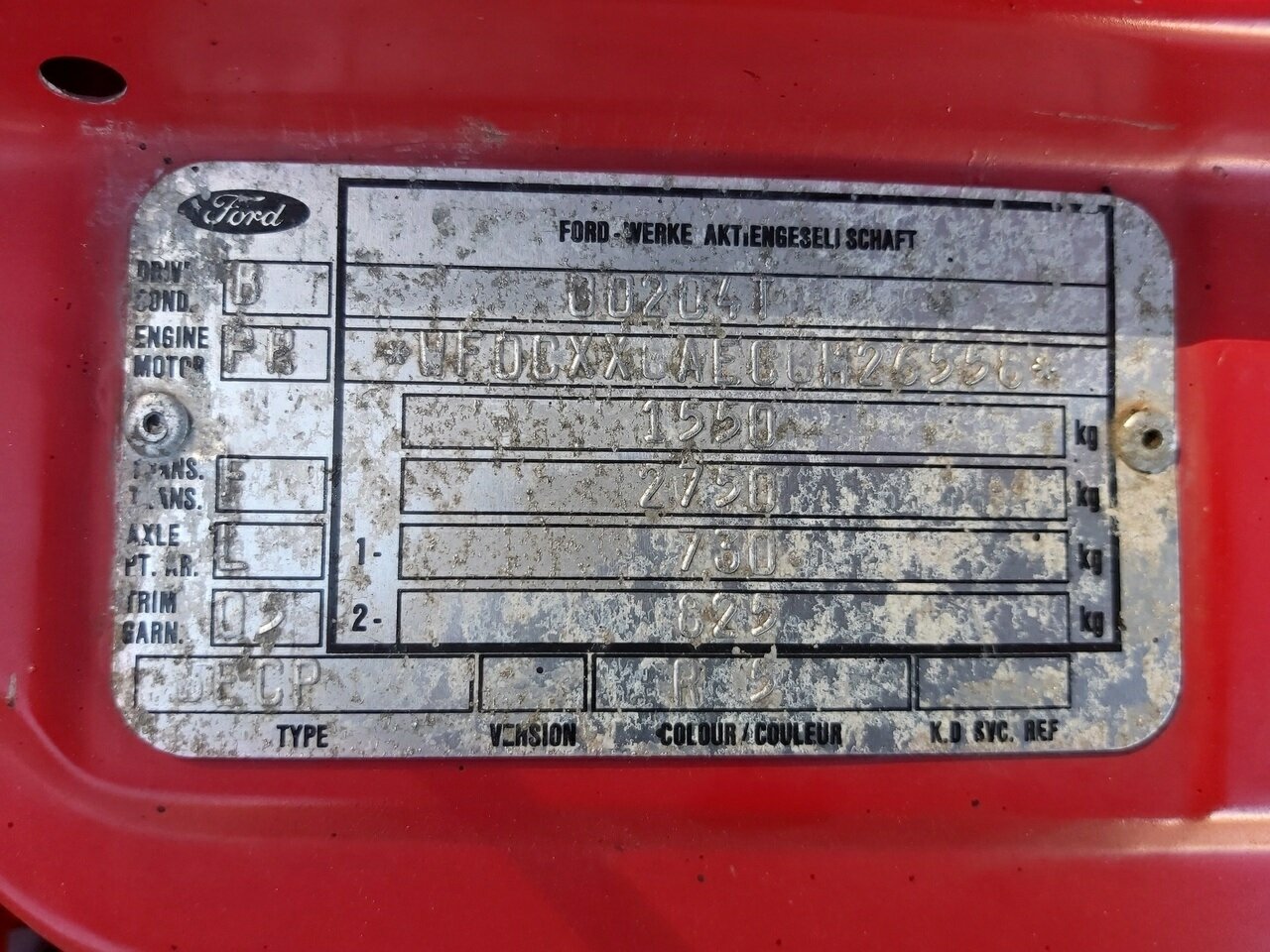 1986 FORD CAPRI 3 5 SP MANUAL 2D COUPE