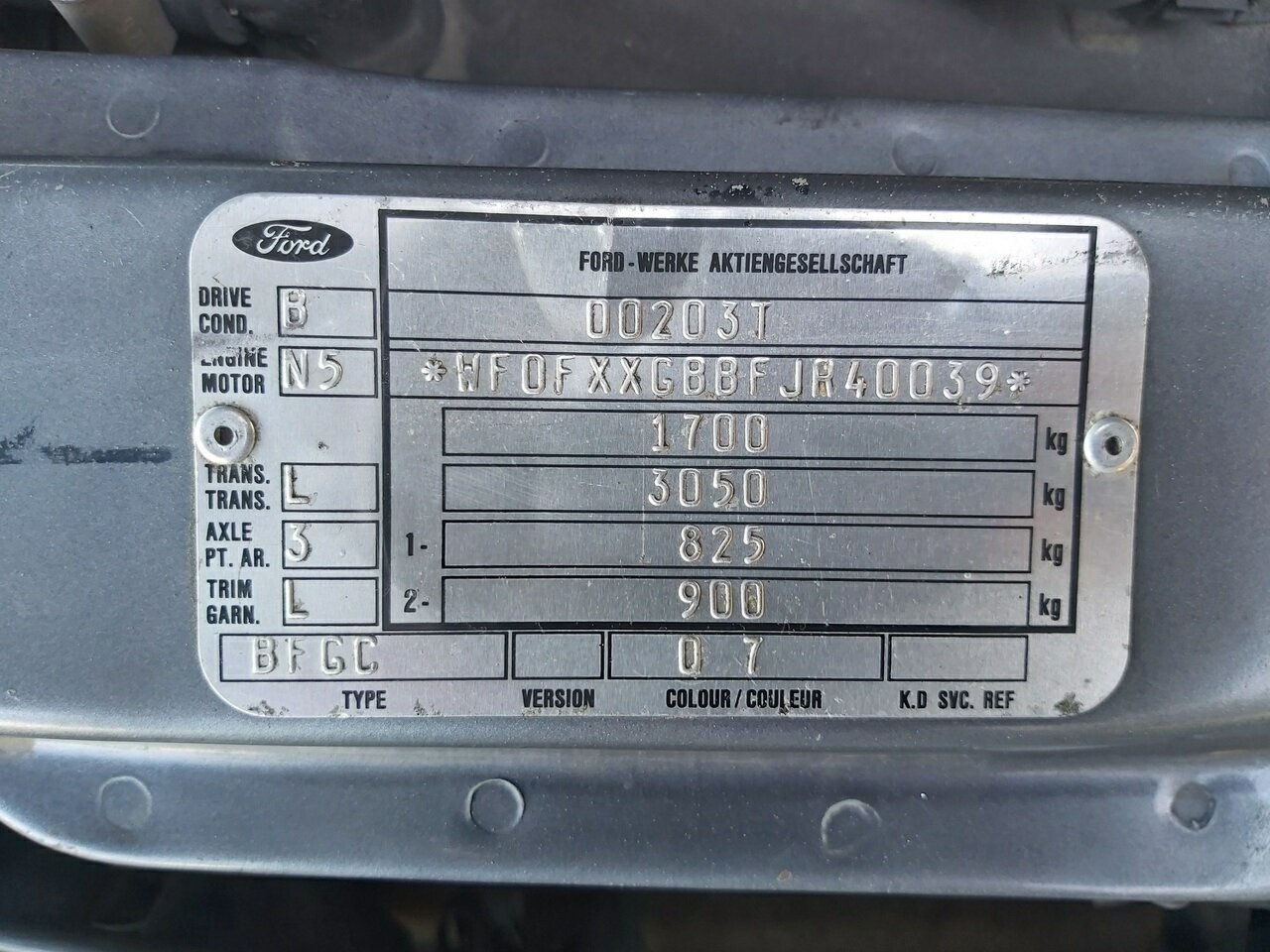 1988 FORD SIERRA RS SAPPHIRE COSWORTH 5 SP MANUAL 4D SEDAN