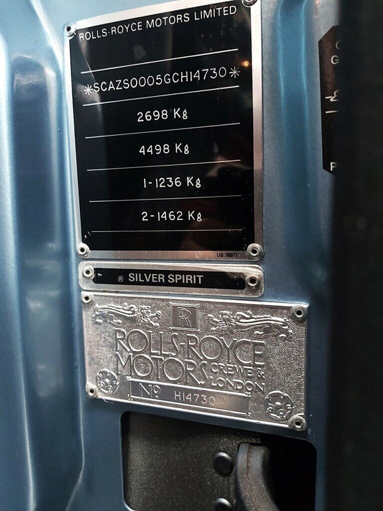 1986 ROLLS-ROYCE SILVER SPIRIT 3 SP AUTOMATIC 4D SEDAN