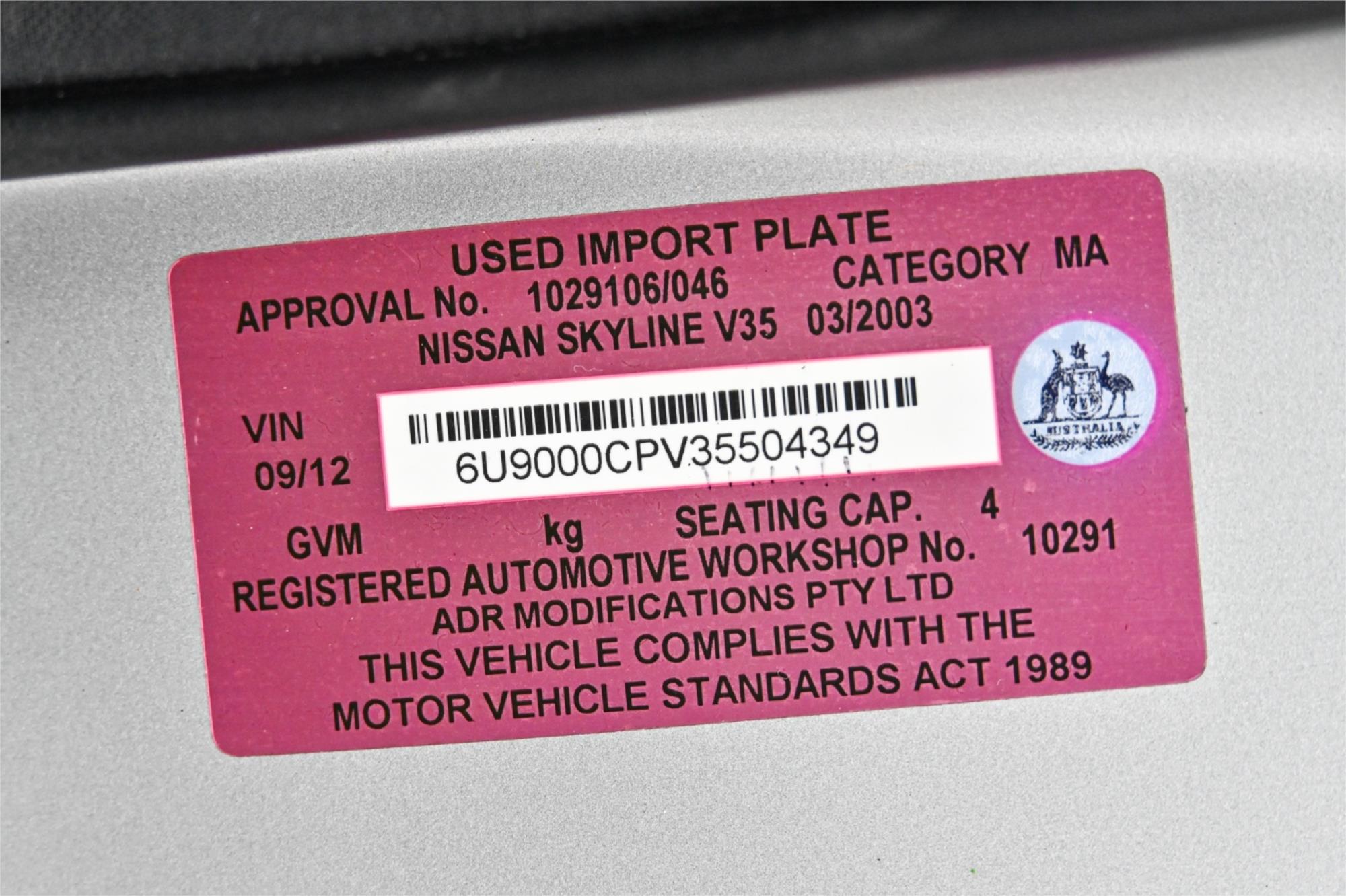 2012 NISSAN SKYLINE HR33 GTS-T 4 SP AUTOMATIC 2D COUPE