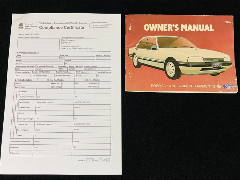 1985 FORD FALCON XF S-PAK 3 SP AUTOMATIC 4D SEDAN