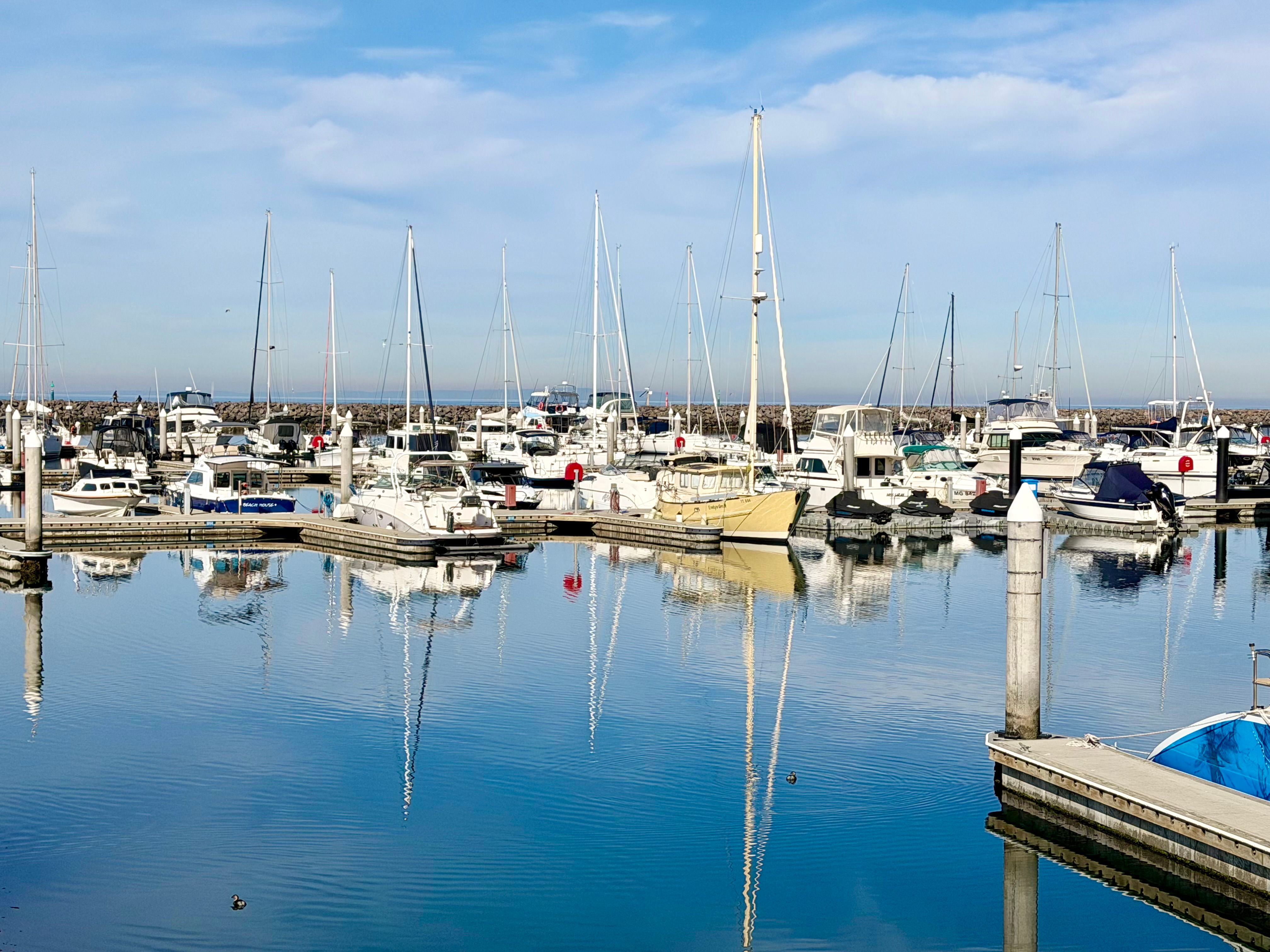 Recreational boats and yachts moored at Werribee South marina, Victoria