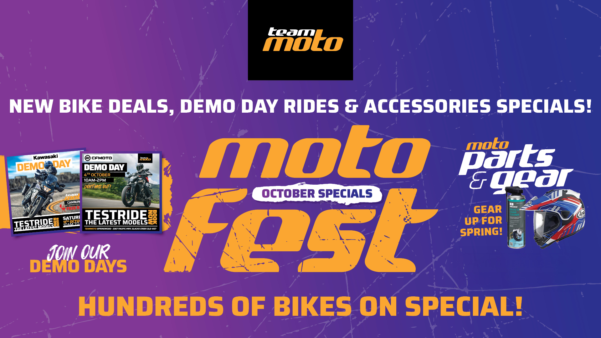 Stock up on riding gear and accessories at TeamMoto’s MotoFest