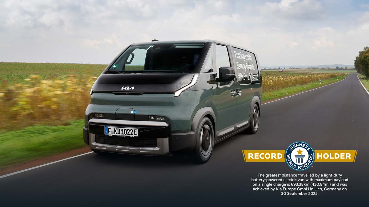 Kia PV5 Cargo sets EV range record