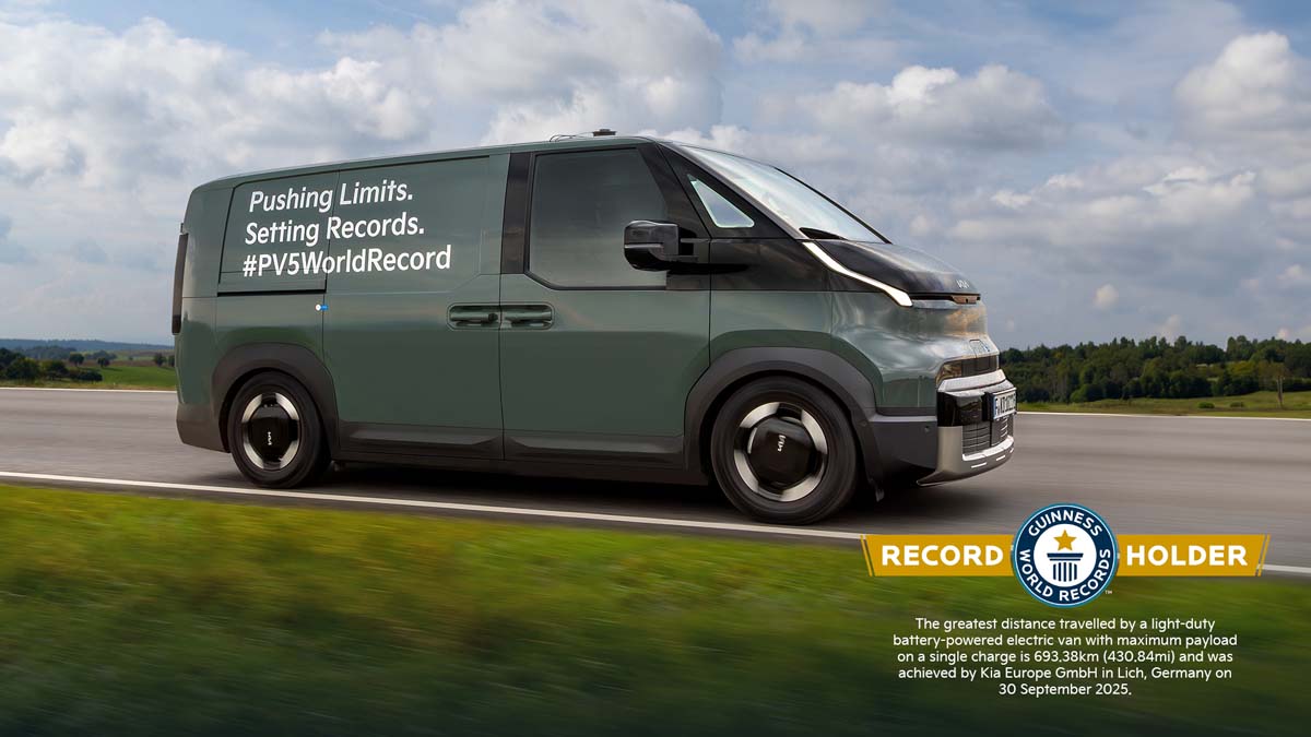 Kia PV5 Cargo sets EV range record