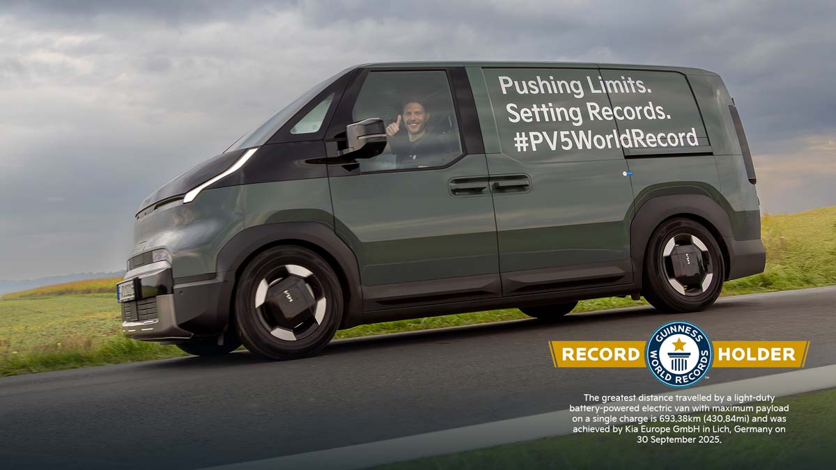 Kia PV5 Cargo sets EV range record